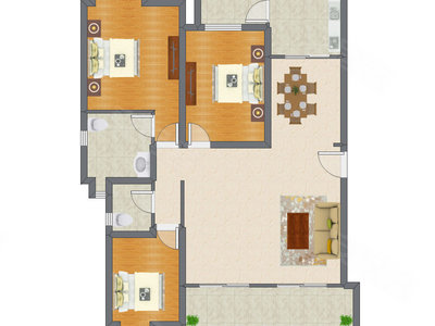 3室2厅 139.42平米户型图