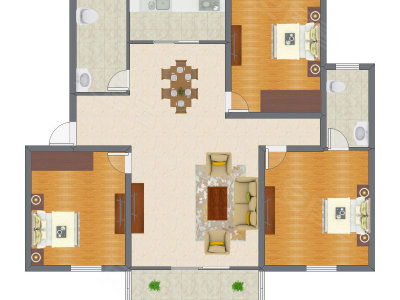 3室2厅 121.46平米