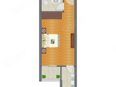 1室0厅 46.83平米户型图