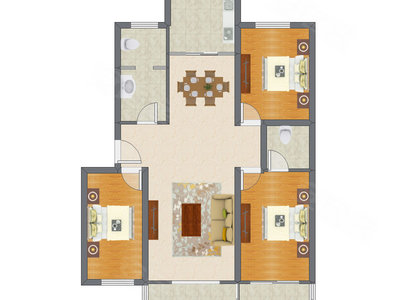 3室2厅 127.06平米