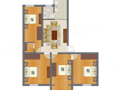4室1厅 80.11平米