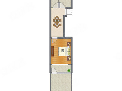 1室1厅 44.75平米