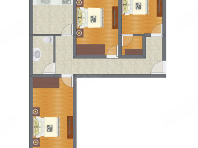 3室1厅 61.16平米