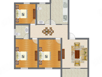 3室2厅 110.01平米