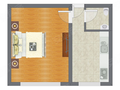 1室0厅 49.14平米户型图