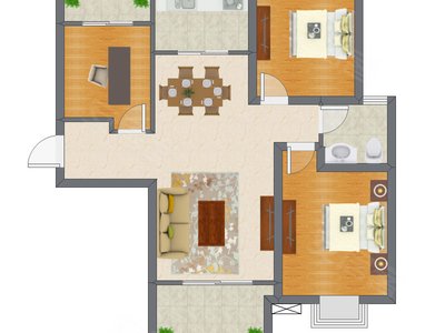 3室2厅 99.00平米