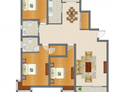 3室2厅 152.23平米