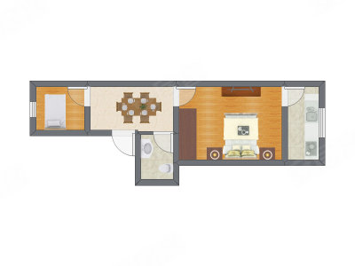 2室1厅 59.12平米