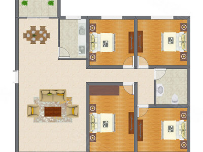 4室2厅 130.40平米