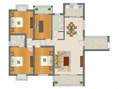 4室2厅 144.00平米