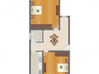 2室1厅 99.00平米