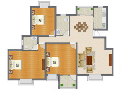 3室1厅 113.84平米
