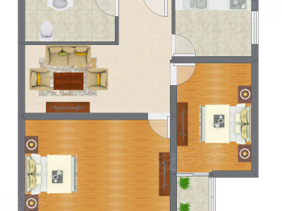 2室1厅 59.30平米户型图
