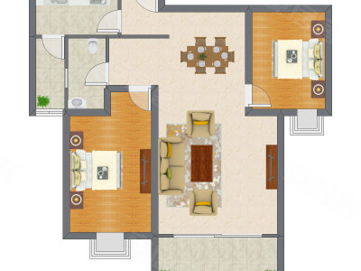2室2厅 96.31平米