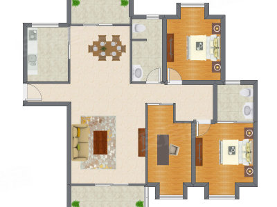 3室2厅 134.02平米
