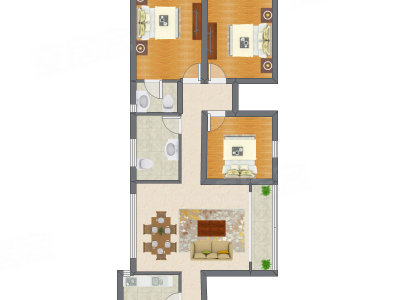 3室2厅 123.83平米