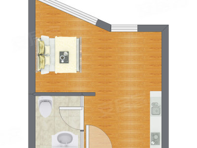 1室0厅 28.00平米户型图