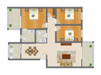 3室2厅 135.38平米户型图