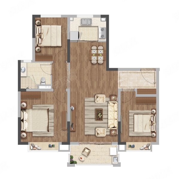 中建熙元府(新房)3室2厅1卫95㎡南270万