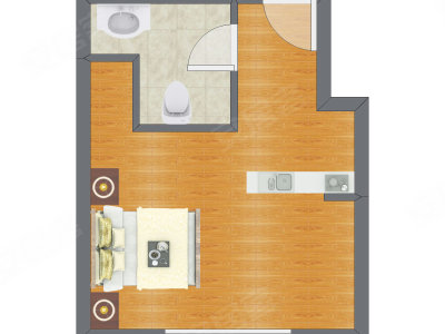 1室1厅 23.69平米
