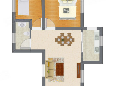 2室1厅 31.79平米