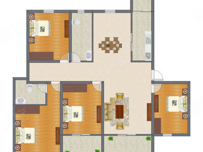 4室2厅 155.56平米