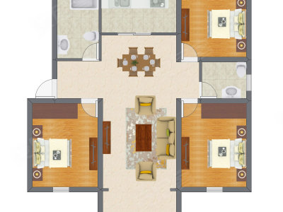 3室2厅 89.84平米