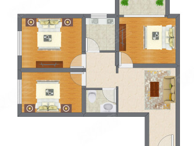 3室1厅 149.57平米户型图
