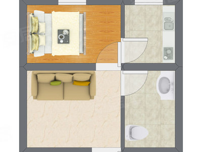1室1厅 45.99平米