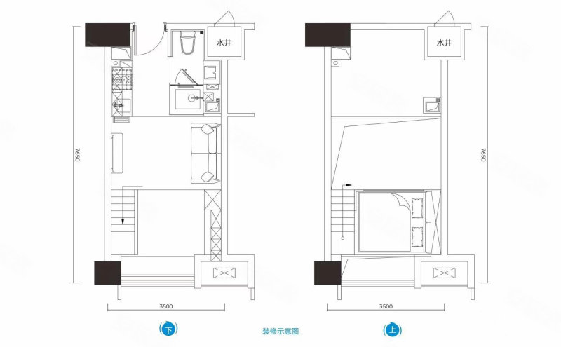 中天星耀中心1室1厅1卫36.94㎡南33万