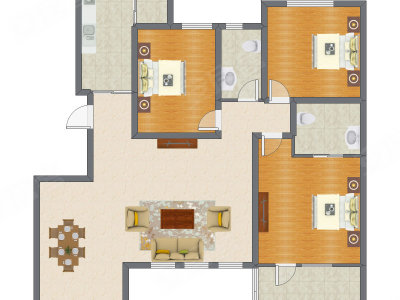 3室2厅 156.51平米