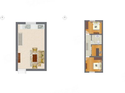 2室1厅 15.79平米