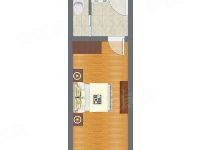 1室0厅 31.13平米户型图