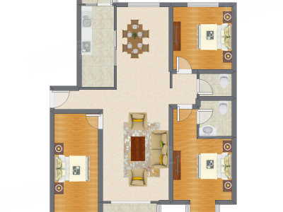 3室2厅 151.39平米