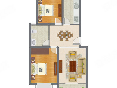 2室2厅 101.50平米户型图