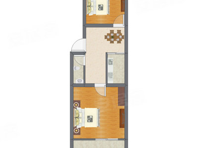 2室1厅 35.90平米