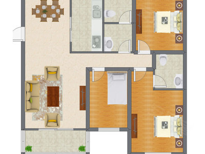 3室2厅 137.80平米