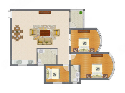 3室2厅 90.57平米