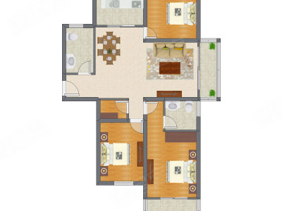 3室2厅 121.85平米