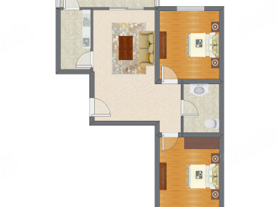 2室1厅 82.98平米