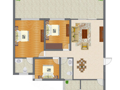 3室1厅 119.69平米