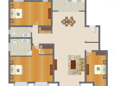 3室2厅 212.82平米