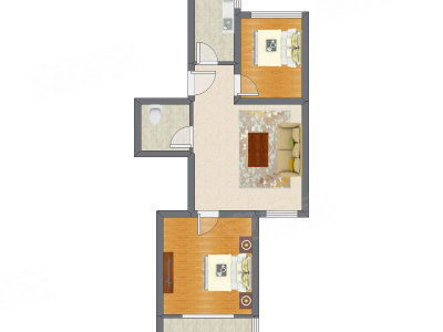 2室1厅 85.75平米