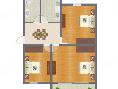 3室1厅 79.56平米