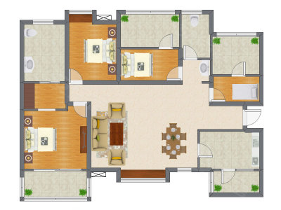 4室2厅 144.35平米