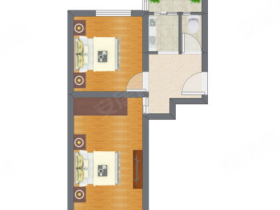 2室1厅 54.50平米