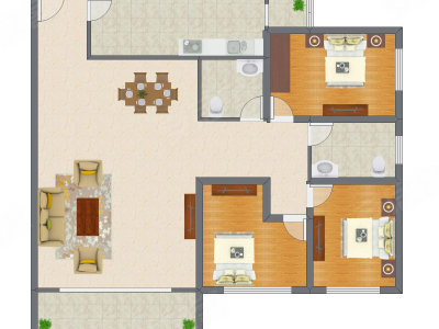 3室2厅 140.62平米