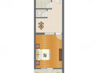 1室1厅 49.14平米户型图