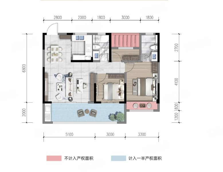 国金·铂悦御品3室2厅2卫107㎡南87万