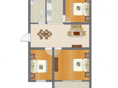 3室2厅 60.50平米